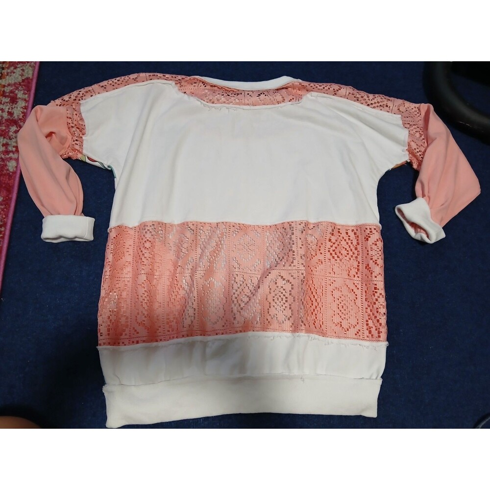 Tropical Bird with Colorful Flowers Sweatshirt/Pockets Medium NWOT - Picture 2 of 8